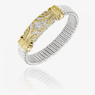 Sterling Silver &14kt Gold Bracelet 22608d12 - Bangle #9074204