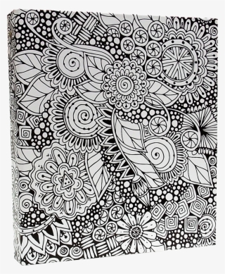 Illustrator-coloring Binder In A Floral Design - Black Design Binder #9074304