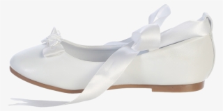Ballet Flats White Dress Shoes W Satin Ribbon Tie Girls - Ballet Flat #9074741