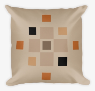 Buff Coloured Cushion With Modern Squares Design - Cushion #9076323