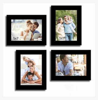 Wall Collage Black Fibre Wood Photo Frame - Picture Frame #9078180