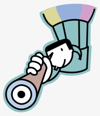 Vector Illustration Of Looking Through Optical Telescope #9081712