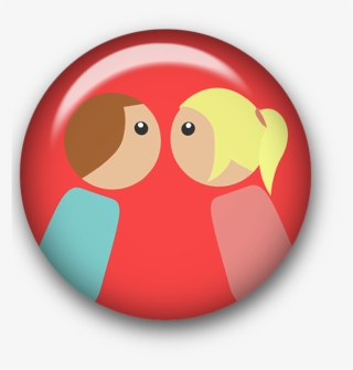 Triangle Kiss Button Romance Att Letter Love Clipart - Circle #9083046