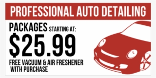 Vinyl Banner For Auto Detailing With Car Graphic And - Graphic Design #9086095