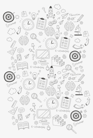 School Elements Clock Of Collection Element Euclidean - Education Background Vector Png #9087626