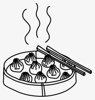 Dumpling Clipart Clip Art - Dim Sum Black And White #9090307