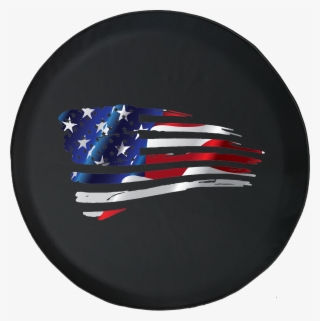 Jeep Wrangler Tire Cover With Waving American Flag - Circle #9090899