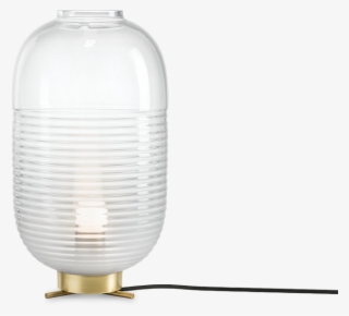Lantern Table Lamp White / Light Patina Brass - Fluorescent Lamp #9091071
