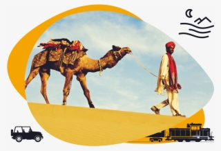 Request A Callback - Man Walking With Camel #9093687