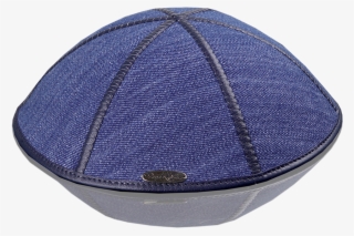 Kippah «770» Dark Blue Jeans Black Edging - Suede #9094694