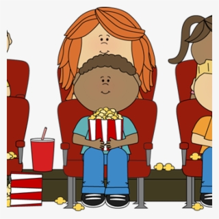 Movie Theater Clipart Kids Watching Movie In Theater - Watching Movie Clipart Png #9095429