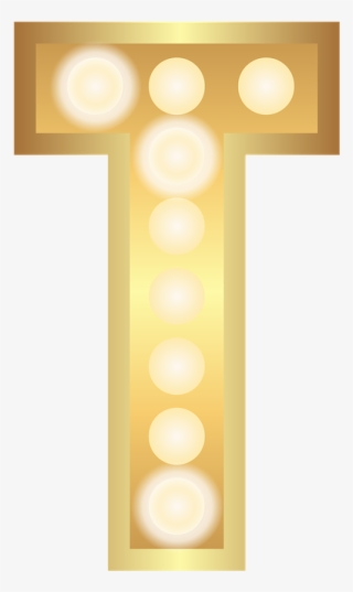 T Glamour Gold Lights Theater Letter Alphabet - Circle #9095945
