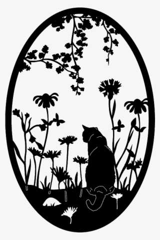 Princess Crown Clip Art - Cat In Garden Silhouette #9096827