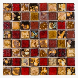 5 Square Pattern Red, Beige & Brown Color Handmade - Motif #9096969