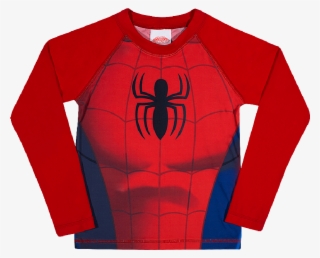 Camiseta Manga Longa Com Proteção Uv Homem Aranha Vermelho - Camisa Uv Homem Aranha #9098009