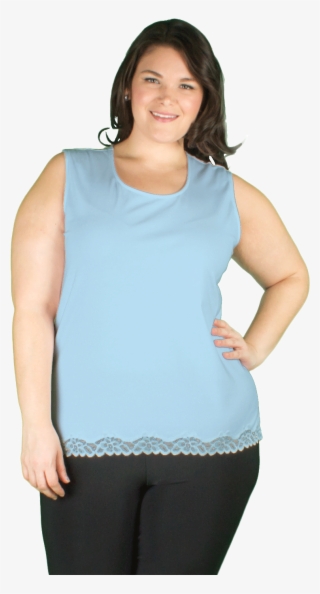Scoop Neck Tank With Lace Trim - Girl #9098548