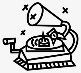 Vector Illustration Of Gramophone Phonograph Record #9098941