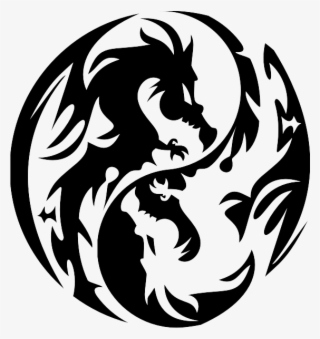 Clipart Black And White Dragon Clipart Best Symbol - Tribal Dragon ...