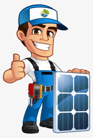 Home Solar Panel Installer Cartoon - Solar Installer Cartoon #9099205