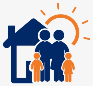 How To Pay For A Residential Solar System - Family With House Clipart #9099276