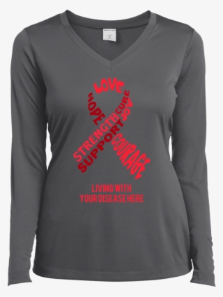 Customisable Red Awareness Ribbon With Words Women's - Born In February 25 #9099599