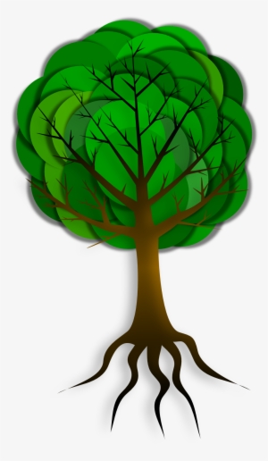 Tree And Roots Clip Art - Arbol Con Raices Y Ramas #910003