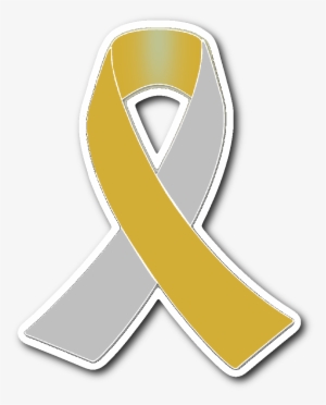 Silver And Gold Awareness Ribbon Sticker - Awareness Ribbon #911792