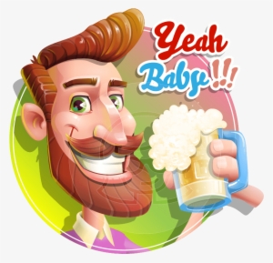 Character With Beer Clipart Free - Sticker #912815
