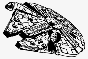 Millennium Falcon Star Wars Stencil Clip Art - Millennium Falcon Clip Art #912846