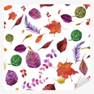 Watercolor Seamless Pattern With Autumn Leaves - Watercolor Painting #912874