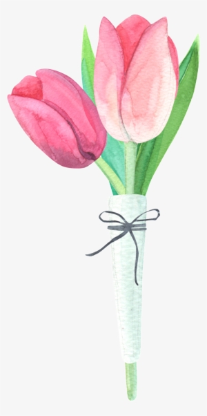 Watercolor Bouquet Material - Dos Tulipan Png #913080
