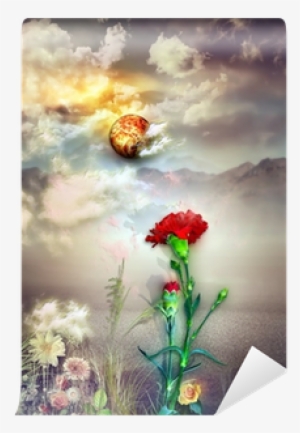 Red Carnation In The Desolate Land Wall Mural • Pixers® - Wallpaper #913246