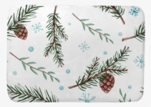 Seamless Pattern Of Watercolor Fir Branches And Snow - Watercolor Painting #913330
