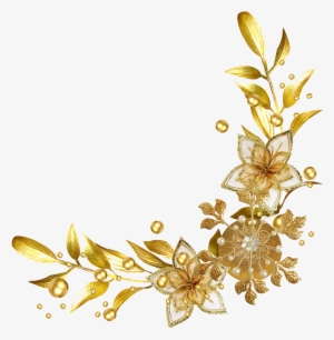 Gold Golden Divider Ribbon Schleife Red Birthday Valent - Gold Flowers Border Png #913795