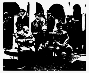 Yalta Conference Churchill Roosevelt Stalin B W - Winston Churchill Fdr Stalin #914666