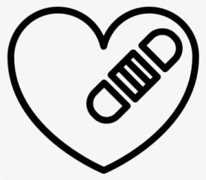 Heart With Band Aid Vector - Heart Band Aid Icon #916181