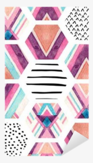 Watercolor Hexagon Seamless Pattern With Geometric - Watercolor Painting #919017