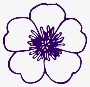 Purple Rose Clipart Outlined - Flower Clipart Black And White Outline #919727