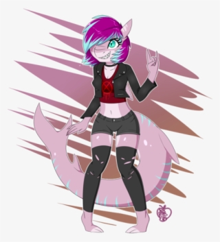 Cute Punk Girl - Furry Drawing Shark Female #9100046