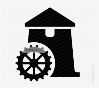Vector Icon Of Water Mill - Water Mill Icon #9100830