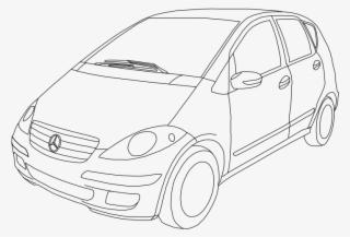 Free Class A W169 Outline Free Blue Car - Drawing Of Car For Class 4 #9102983