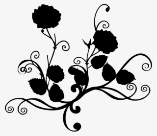 1024 X 891 2 - Black Transparent Flowers #9106416