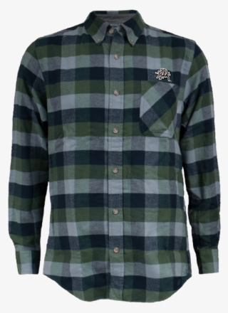 Aggie Bull Flannel L/s Shirt Blue & Green - Plaid #9107297