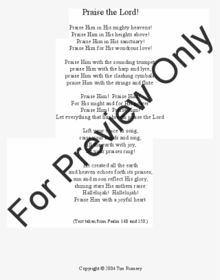 Thumbnail Praise The Lord - Document #9109138