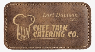 Rustic & Gold Leatherette Round Corner Name Badge With - Frascati Theater #9110594