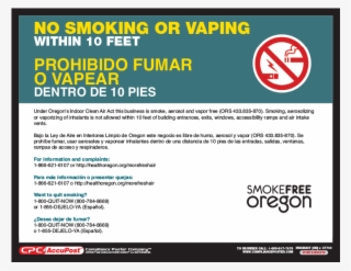 Oregon No Smoking Poster - Sign #9111446