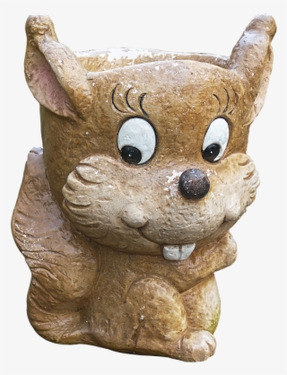 Flowerpot, Ceramic, Rodent, Planters, Face, Funny, - Animal Figure #9115268