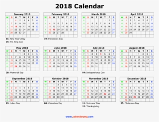Download Calendar 2018 Png File For Designing Projects - Printable Calendar 2019 Starting Monday #9117194
