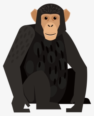 Graphic Royalty Free Chimpanzee Monkey Orangutan Black - Common Chimpanzee #9118359