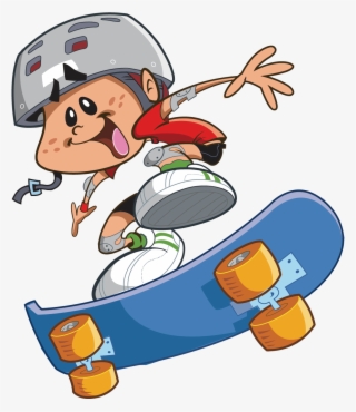 Cartoon Clip Art Skateboard Boy Transprent - Cartoon On Skateboard #9123258